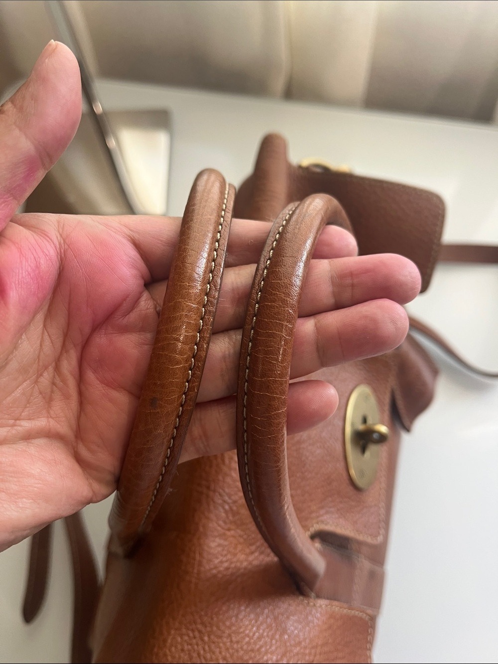 MULBERRY SMALL OAK BROWN GRAINED LEATHER BAYSWATER SATCHEL - Picture 5 of 16